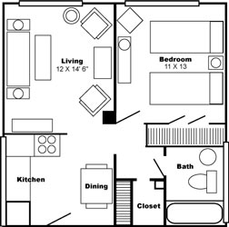 Floor Plan Large Studio Apartment 